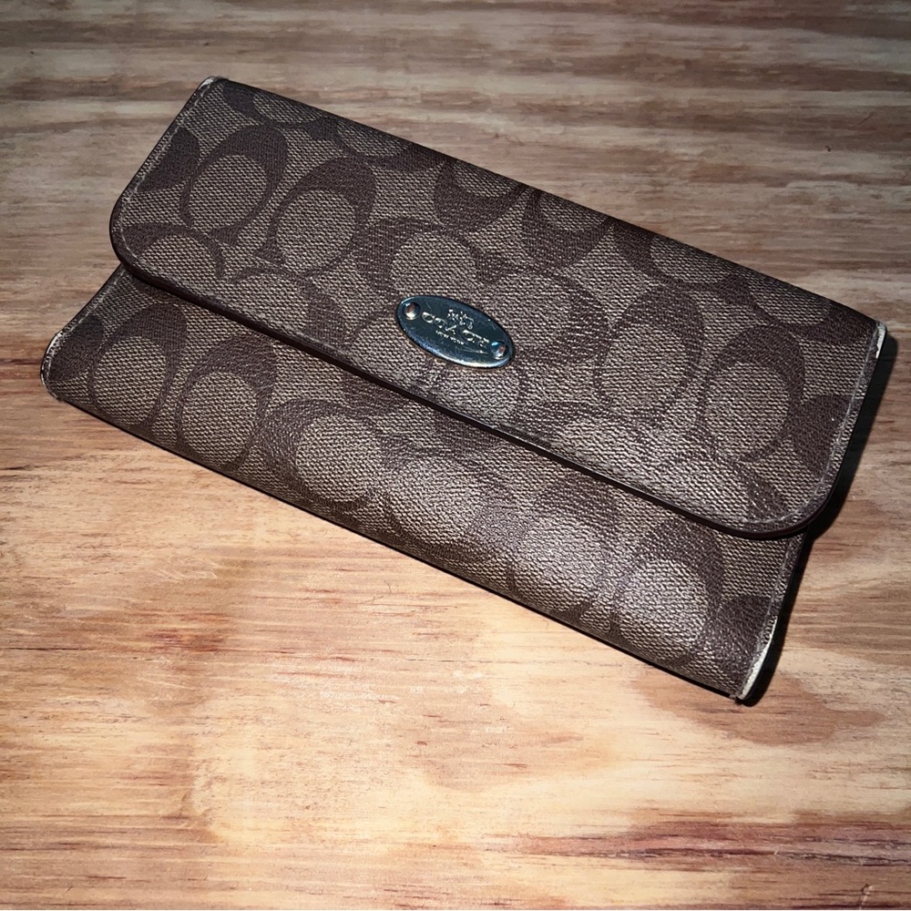 Coach Large Logo Trifold Wallet